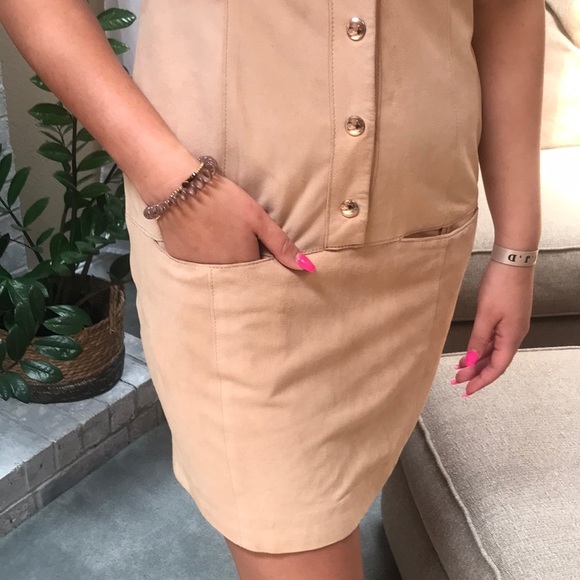 W By Worth 100% Genuine Leather Suede Sleeveless Tunic Dress Size 4 - Picture 6 of 13